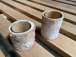 Lysestager i Birketræ med Bark