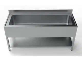 Stålbord med vask – til gryder og potter – 1800 mm