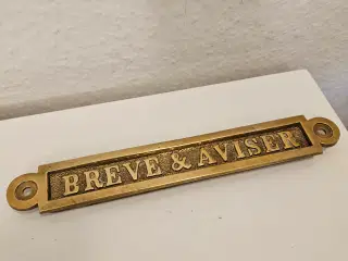 Brevklap i messing