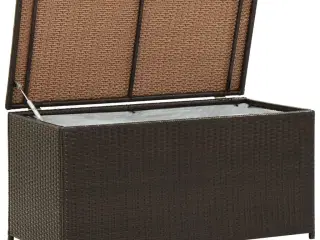 Opbevaringskasse til haven 100x50x50 cm polyrattan brun