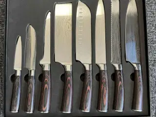 Japansk køkkenknivsæt til professionelle og hjemmekokke – 8 dele