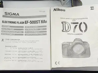 ⭐️· SPEJLREFLEKS: Nikon D70 Sæt Tilbehør