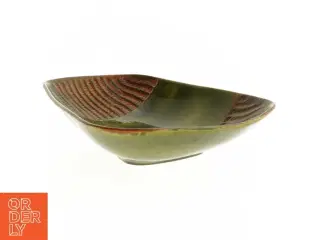 West Germany pyntefad orange grøn Keramikskål (str. 25x20 cm)