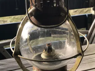 Vintage olielampe i kobber ogmessing