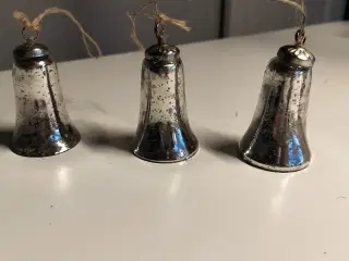 julepynt gammelt 3 stk Gamle glas juleklokker. 