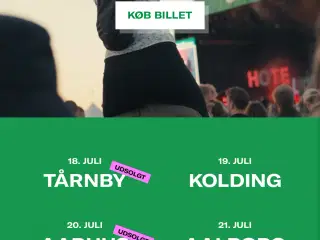 2 Grøn koncertbilletter 2024, Tårnby 