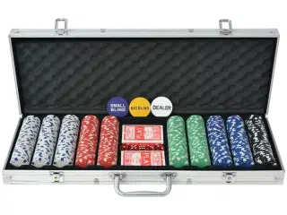 Pokersæt med 500 jetoner aluminium