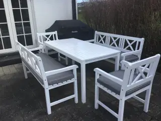 Bord bænke sæt hvidt Rosenborg 