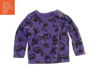 Langærmet lilla bluse med kaninprint fra VRS (str. 62)