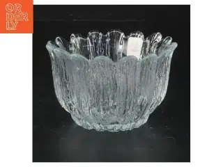 Glas skål med bølget kant fra Holmegaard (str. 10x7 cm)