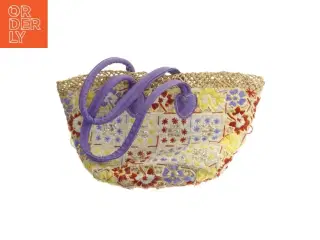 Stråtaske med blomsterdesign (str. 50x30 cm)