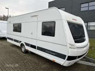 2015 - Dethleffs Camper 520 RET   Fortelt: Isabella Commodore Seed, Man. mover, aircon, ATC, stabilisator, køleskab m/ fryser, rundsiddegruppe, endebadeværelse, enkeltsenge