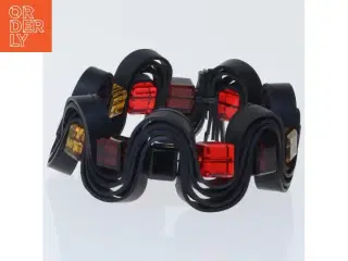 Håndlavet gummi armbånd med farvede sten (str. Ø 7 cm)