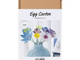 DIY Kit Æggebakke blomster, pastelfarver, 1 pk.