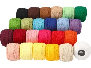 Merceriseret Bomuldsgarn, ass. farver, 24x20g/ 1 pk.