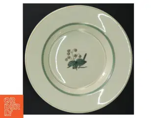 Grøn Melodi Tallerkener med blomstermotiv fra Royal Copenhagen (str. Ø. 24,5 cm)