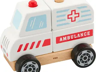 VIGA Stabel Ambulance i Træ - Leg og Læring