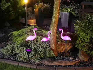 soldrevet havelampe Flamingo 3 stk.