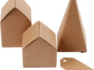 Udstansede huse og træer, H: 5,7-10 Cm cm, 1 sæt