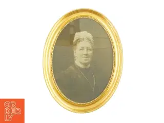 Oval guldramme med foto af kvinde (str. LB 58x44,5 cm)