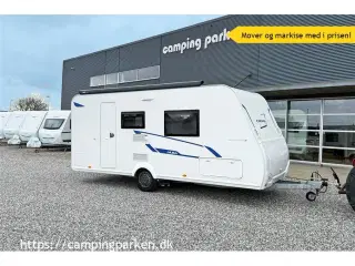 2024 - Caravelair ALBA 460 ARTIC   Let rejsevogn med mover, tagmonteret boksmarkise og meget mere - til elbilen