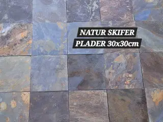Natur Skifer. Plader 30x30cm 