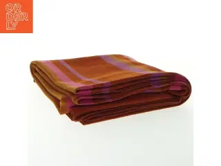 Orange dug  med farverige striber (str. 175 x. 89 cm)