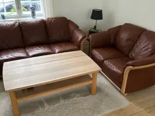 Lædersofa 3+2