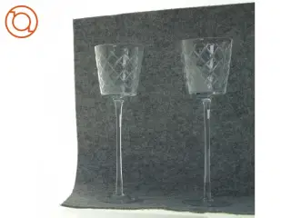 Lysestager med slibninger (str. 30 x 9 cm)