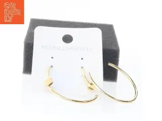 Guldfarvede rustfrit stål øreringe (str. 3,5 cm)