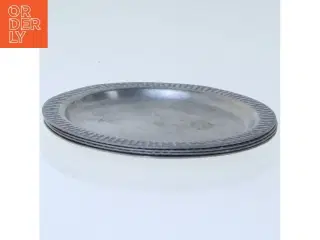 Syvonen tin tallerkener sæt fra Pewter (str. 4 stk Ø 10 cm)