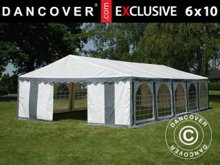 Partytelt Festtelt Exclusive 6x10m PVC, Grå/Hvid