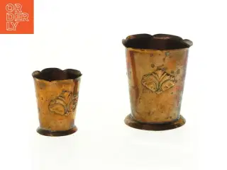 Sæt af kobber krukker vaser (str. 5 x 6 cm og 8 x 9 cm)