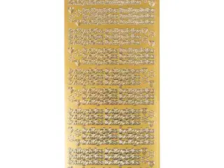 Stickers, indbydelse, ark 10x23 cm, guld, 1 ark
