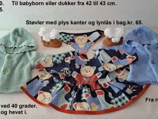 Dukketøj til dukker fra 42 til 43 cm.