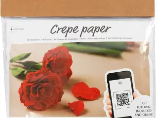 Mini DIY Kit Crepepapir, Roser, Stræk/crepe: 180%, 105 g, 1 pk.
