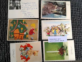 48 julepostkort med porto & julemrk. 1951 -63