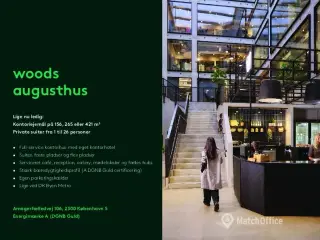 Privat kontorsuite til 8 personer i populære augusthus