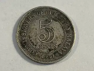5 Cents Malaya 1941