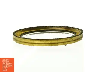 Ovalt spejl med gylden ramme (str. 35 x 27 cm)