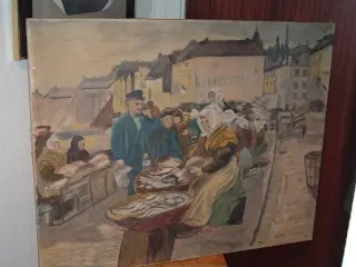 OLIEMALERI af "Fiskekoner ved Gl. Strand"