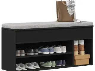 Skobænk 102x30,5x45 cm konstrueret træ sort