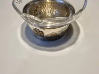Lille sølvskål m. Glas indsats