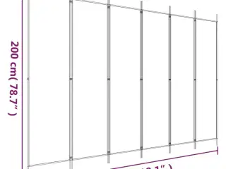 6-panels rumdeler 300x200 cm stof sort