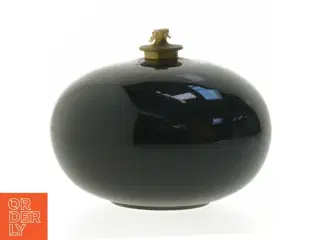 Rund olielampe af keramik fra Hgan&#228;s (str. Ø 14 cm)