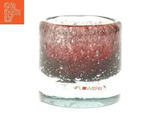 Glas vase med boblende design (str. 7x6,5 cm)