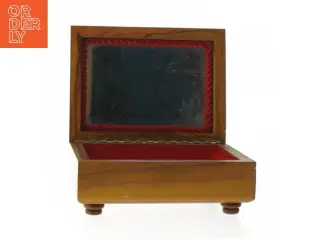 Træ æske med spejl (str. 13,5x5 cm)