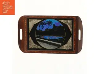 Dekorativt serveringsbakke med brasil motiv (str. 49x27,7 cm)
