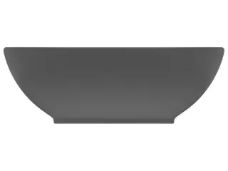 Luksuriøs håndvask 40x33 cm keramisk oval mat mørkegrå