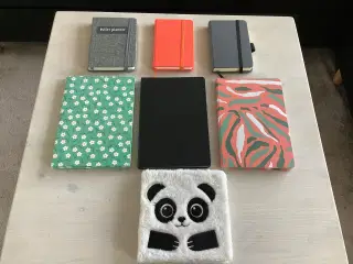 7 stk notesbøger i forskellige størrelser ubrugte